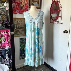 victoria harbour blue pastel floral baby doll dress